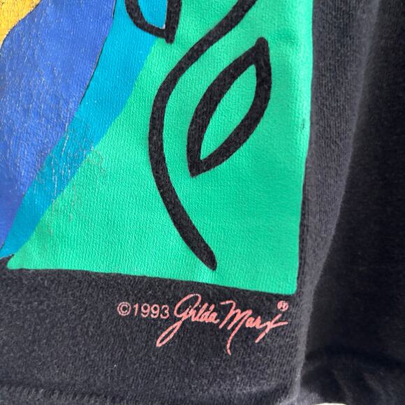 Vintage 90s Gilda Marx Abstract Art Print Tee Single Stitch One Size 100% Cotton - Picture 2 of 9